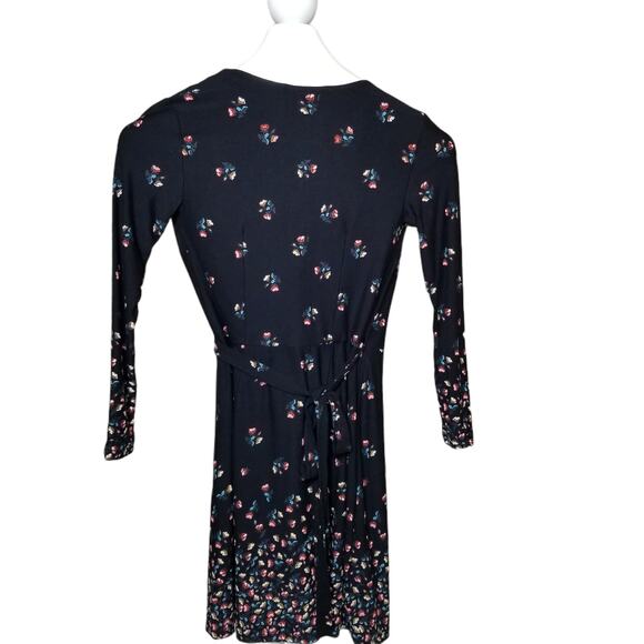 LOFT Petite Petaled Long Sleeve Wrap Dress XXSP - Picture 2 of 7
